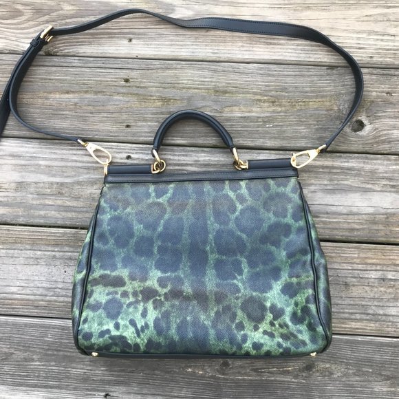 Dolce & Gabbana Women Handbag Green Animal Print M - Picture 7 of 14